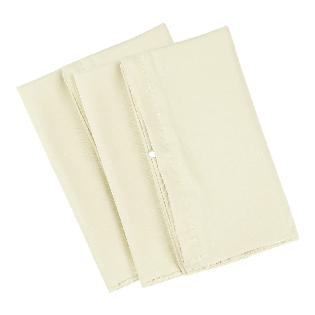 Unique Bargains 2-Piece 1800D Microfiber Solid Pillowcases Cream Queen