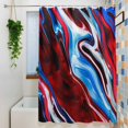 thumbnail image 4 of Shower Curtains for Bathroom-72"x72",Red Blue Marble Texture Pattern Waterproof Bath Curtain Grommet Shower Curtain Set with Hooks,, 4 of 9