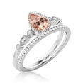 thumbnail image 3 of Dazzling Boho & hippiepie 1.75 Carat Pear Cut Morganite And Diamond Moissanite Engagement Ring, Classic Wedding Ring, One Matching Band in 10k Solid White Gold, Birthday Gift, Promise Ring, 3 of 3