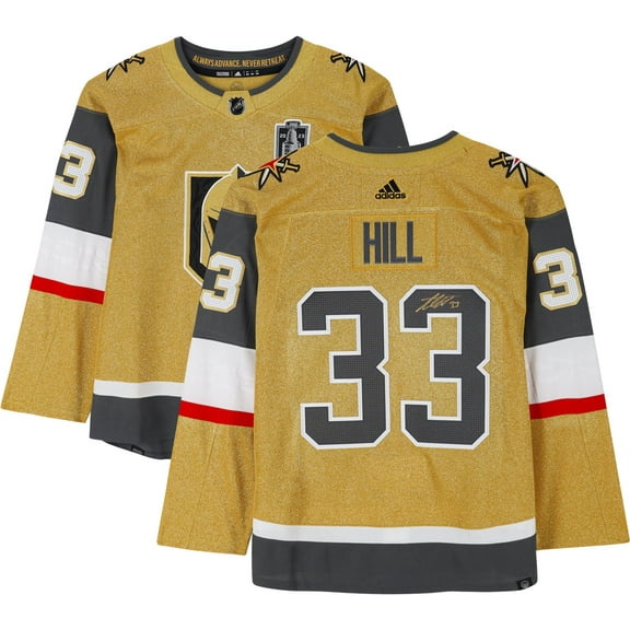 Adin Hill Vegas Golden Knights Autographed Gold Adidas Authentic Jersey with Stanley Cup Patch - Fanatics Authentic Certified