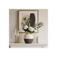 thumbnail image 2 of Textured Ceramic Striped Vase for Living Room Decor and Home Accents - Modern Decorative Flower Vase for Room, Bedroom, or Office Display - Ideal for House and Table Styling - 13", Tan & Ivory, 2 of 12