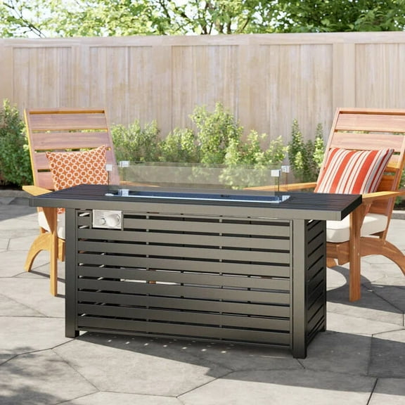 Outdoor Heater, 24" Steel Propane Fire Pit Table with Cover, Black Patio Heater,Steel Outdoor Heating System, Garden & Outdoor, Outdoor Heating 24" Steel Propane Fire Pit Table with Cover
