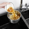 thumbnail image 2 of ABPETE Stainless Steel Sink Drain Strainer Basket, Corner Hanging Sink Strainer Colander Drain Basket, Kitchen Sink Food Waste Filter and Vegetables Fruits Clean (Silver-Hanging Faucet), 2 of 8