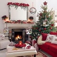 thumbnail image 5 of Corona de Feliz Navidad, coronas de ratán, corona colgante para puerta delantera, adorno de Navidad, 5 of 5