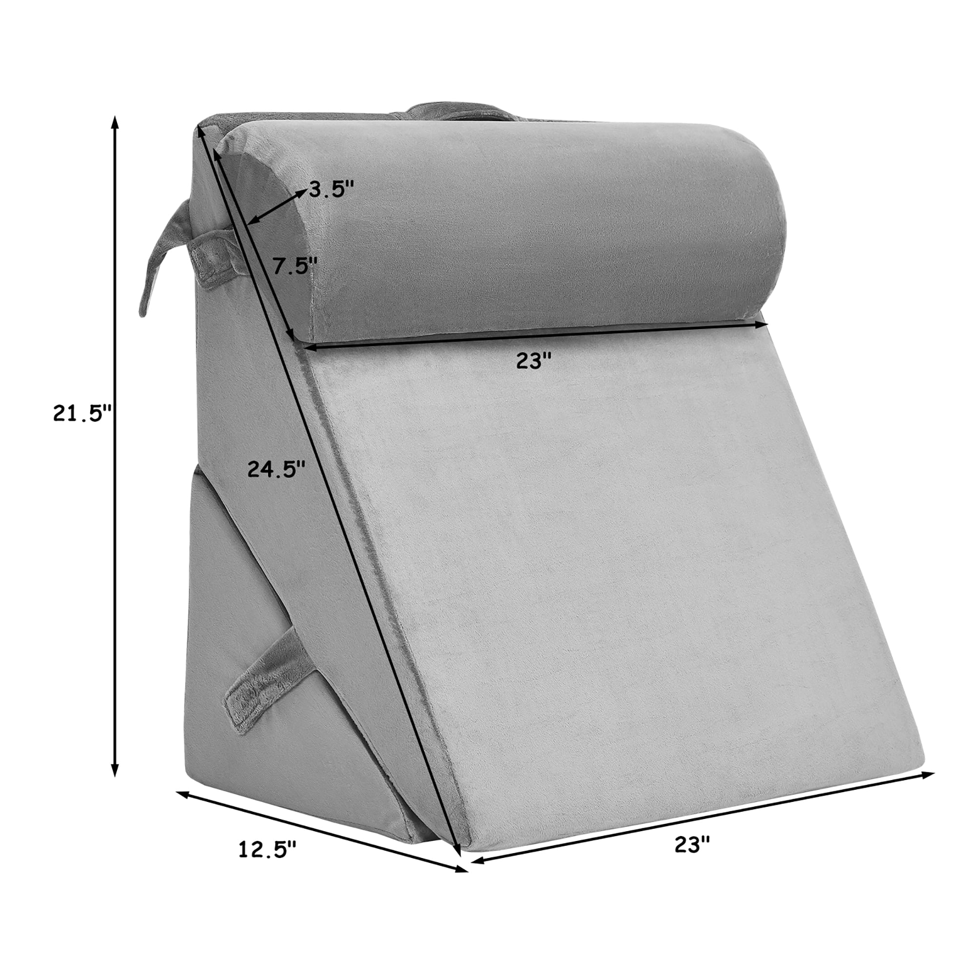 Costway Bed Wedge Pillow Adjustable Neck Back Support Memory Foam Headrest Gray