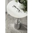 thumbnail image 7 of Kate and Laurel Tira Round Side Table, 14 x 14 x 24, White and Silver, Decorative Pedestal Style End Table for Use as a Bedroom Nightstand or Living Room Accent, 7 of 7