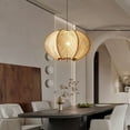 thumbnail image 2 of LittleGlovo Vintage Scandinavian Wood Pendant Lights Woven Lantern Chandelier Pendant Lamp Shade, 2 of 16