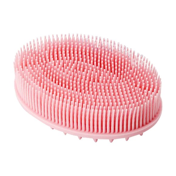 Binwennn Glass Spray Violin Polish Long Handle Shower Scrub Brush Silicone Shampoo Bath Brush Bath Brush Household Adult Children Double Scrub Brush Massage Bath Brush