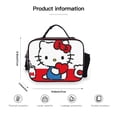 thumbnail image 2 of Hello kitty PU Leather Lunch Bag Unisex Lunch Box, Reusable Lunch Tote Meal Prep Container Portable Leakproof Insulated Cooler Bag Food Tote for Work Office Picnic Beach Travel, 2 of 5