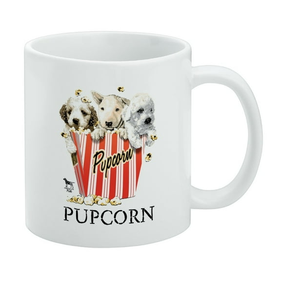 Pupcorn Movie Theater Popcorn Dogs Humor Funny White Mug