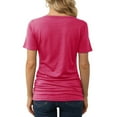 thumbnail image 6 of KBZDBZC Womens Blouses Women's Solid Color Deep V Neck Fashion Sexy Short Sleeve T Shirt Women's T Shirt Womens Tops Woman Blouse (Watermelon Red,XXXXXXXL), 6 of 6