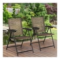 thumbnail image 3 of Yunken 4 Pieces Folding Dining Chairs with Smooth Armrests and Sling Back, Compact and Stackable, Perfect for Outdoor Events, Patio, Bistro, and Garden Settings, 3 of 9