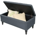 thumbnail image 4 of MAYPEX 38'' Indoor Ottoman Rectangular Storage Ottoman Flip Top Coffee Table Seat Smooth Hinge Lid Storage Bench for Living Room, Bedroom, Office, Denim Blue, 4 of 12