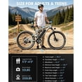 thumbnail image 4 of Qlife Racer 27.5" Electric Bicycle for Adults, Full Suspension 21-Speed Mountain Ebike with 500W Brushless Motor, 48V 10.4AH Removable Battery Max 28mph,Gray, 4 of 6