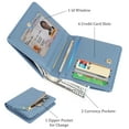 thumbnail image 2 of PU Leather Short Wallet for Women, EEEkit Bifold Wallet, Ladies Purses Small Wallet, Card Holder Zipper Coin Pocket, Zip-Around Security Wallet Travel Case, Blue, 2 of 8