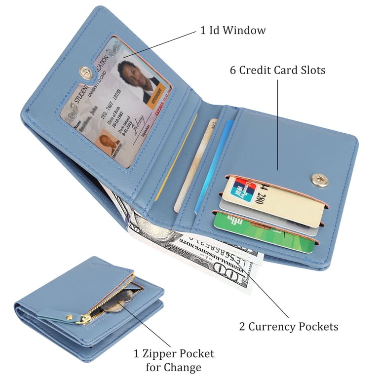 EEEkit PU Leather Short Bifold Wallet, Blue photo 2