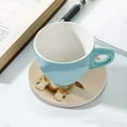 thumbnail image 5 of SKYSONIC Round Drink Coasters 1 Pcs Cute Puppy Welsh Corgi Pembroke Sitting Absorbent Ceramic Coaster with Cork Base for Coffee Cups Housewarming Gift for Home Decor, 5 of 6