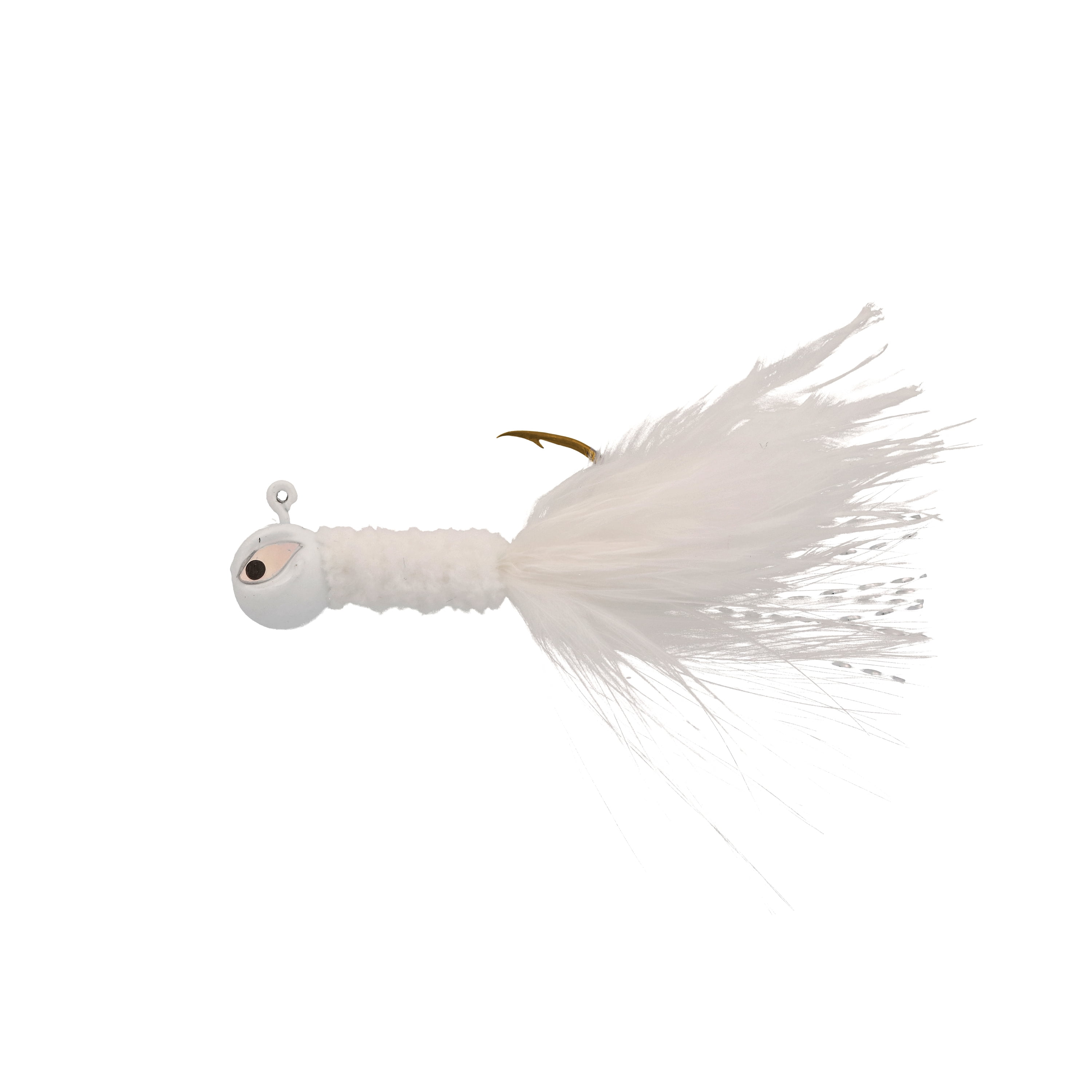 Eagle Claw Pro-V Crappie Jig 1/8 oz White with Flash Tail and