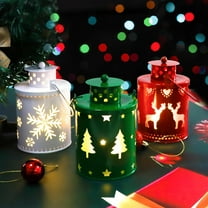 3 Pack Christmas Decorative Lantern Lights, Flameless Battery Operated Hanging LED Candles Lanterns for Christmas Centerpiece Table Indoor Outdoor Party Decoration