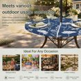 thumbnail image 6 of Round Outdoor Tablecloth with Umbrella Hole and Zipper, Navy Blue Wildflowers Tablecloth with Elastic Waterproof, Farmhouse Floral Botanical Leaves Patio Table Covers for 36" - 44" Pool Tables, 6 of 9