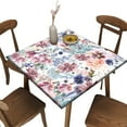 thumbnail image 1 of Elastic Edge Fitted Card Table Covers, Flower Pattern Printed on Elastic Polyester Table Cover, for Indoor Holiday Family Banquet and Outdoor Patio Use, Fit for 60"" x 60""Square Table, 1 of 1