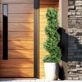 thumbnail image 4 of QinaQin Par de topiarios artificiales en espiral de 35 pulgadas en maceta, decoración verde para entrada, jardín, porche o interiores, 4 of 9