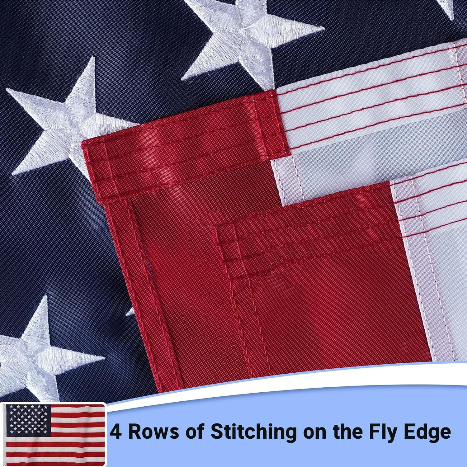 FLAGWIN 4x6 ft American Flag Outdoor, US Flags Heavy Duty Polyester Longest Lasting, Embroidered Stars Sewn Stripes with 2 Brass Grommets United States Flag, Premium USA Flag Banner 4x6 Foot