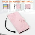 thumbnail image 2 of ELEHOLD Case for iPhone 13, Flower Embossed Flip Leather Wallet Phone Case with 3 Card Slots & Wrist Strap,Rosegold, 2 of 5
