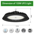 thumbnail image 4 of 150W LED UFO High Bay Light Warehouse Commercial Industrial 5000K AC 100-277V, 4 of 12
