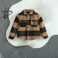 thumbnail image 6 of XXWXYD Girls and Boys Flannel Plaid Shirt Jacket Long Sleeve Lapel Button Down Pocketed Regular Fit Casual Fall Winter Coat Warm Shacket Flece Outerwear Kids Toddler Lightweight, 6 of 6