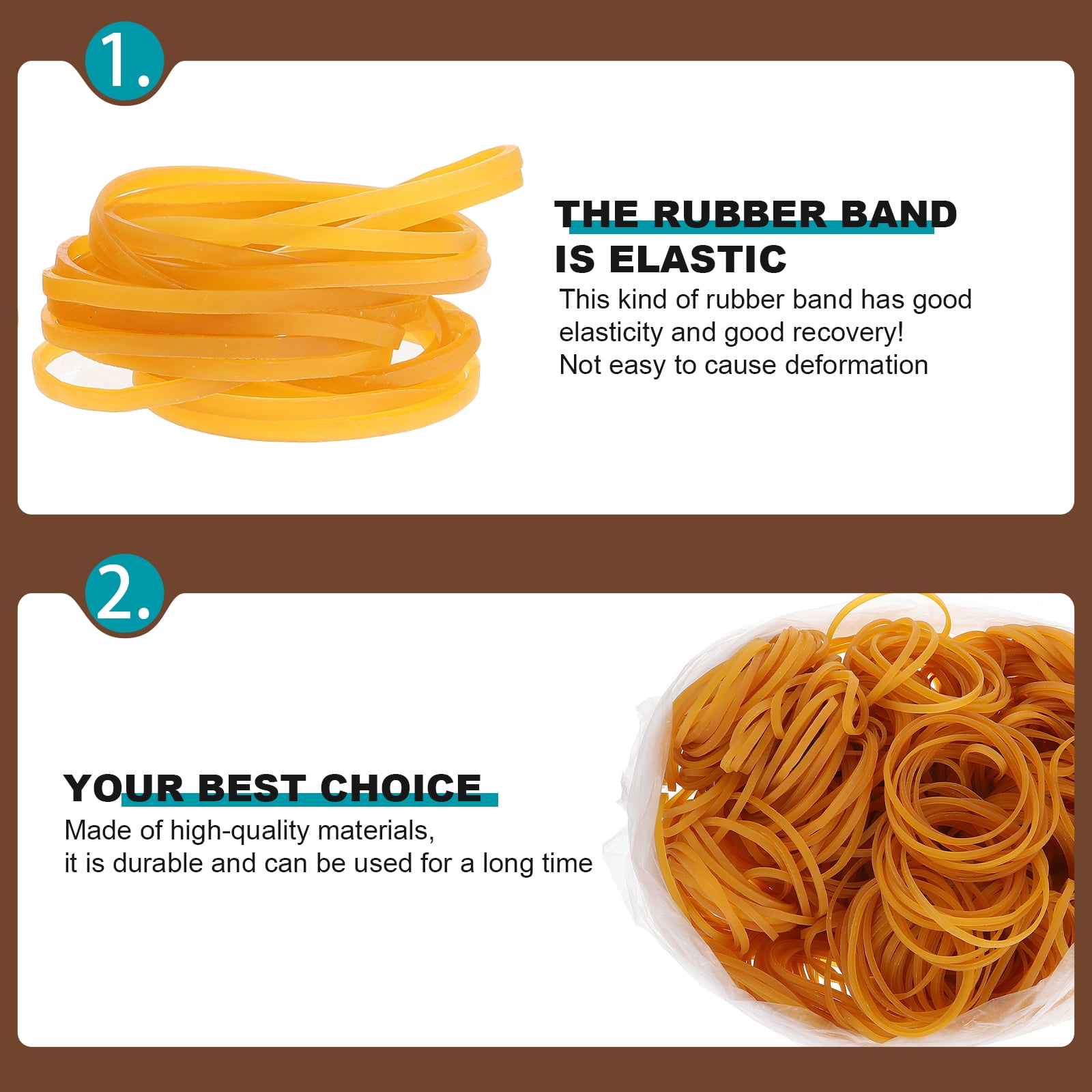 ELAYARD 580 Pieces Orange Stretchy Rubber Bands, Elastic for Home, Office, Crafts, and Decoration Use