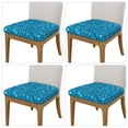 thumbnail image 2 of Gaeub Blue Glitter Square Chair Seat Covers, Stretch Fitted Printed Chair Seat Cushion Cover for Kitchen, Office - One Size, 2 of 9