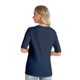 thumbnail image 5 of Women's 2-Pack Half Sleeve V Neck T-Shirts Solid Color Casual Summer Tees Navy blue/Black, 5 of 7