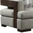 thumbnail image 3 of Benjara Fabric Upholstered Loveseat with Track Armrests and Block Legs, Gray, 3 of 3