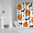 thumbnail image 2 of Halloween Pumpkin Bat Pattern Shower Curtain 72"x84" ,Bathroom Decorative Shower Curtains Set with 12 Hooks,Modern Waterproof Washable Shower Curtain, 2 of 6