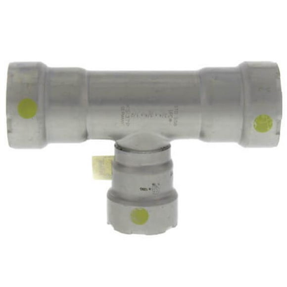 Viega QVG-25331 0.75 x 0.75 x 0.5 in. Steel Tee MegaPressG&#44; Press x Press x Pipe Fitting&#44; Black