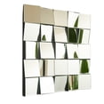thumbnail image 3 of 24'' Plash Mirror, 3D Square Splicing Artistic PU Material Decorative Mirror, Suitable for Bathroom, Bedroom, Living Room, Corridor, Entryway, etc., 3 of 10