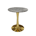 thumbnail image 5 of Tcbosik 27.5" Small Round Table with Faux Marble Top, Dining Table with Pedestal Base, Dinner Table for Kitchen, Breakfast Nook, Gray & Gold, 5 of 8