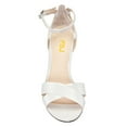 thumbnail image 4 of FSJ Women Open Toe Chic Unique Sandal Ankle Strap Chunky Block High Thick Heels Wedding Party Ballroom Prom Shoes Size 10 White, 4 of 5