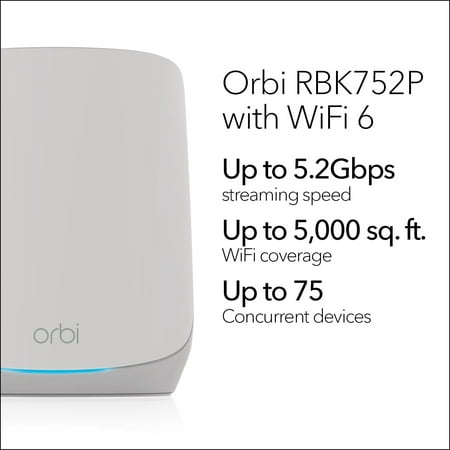 NETGEAR - Orbi 750 Series AX5200 Tri-Band Mesh Wi-Fi 6 System (2-pack) - White