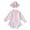 Pink, variant on Weryoung Baby Girls Swimsuit Baby Girls Long Sleeve Swimsuit With Hat Beach Swimwear Kids Lovely Swim Wear,Pink,6-12 Months