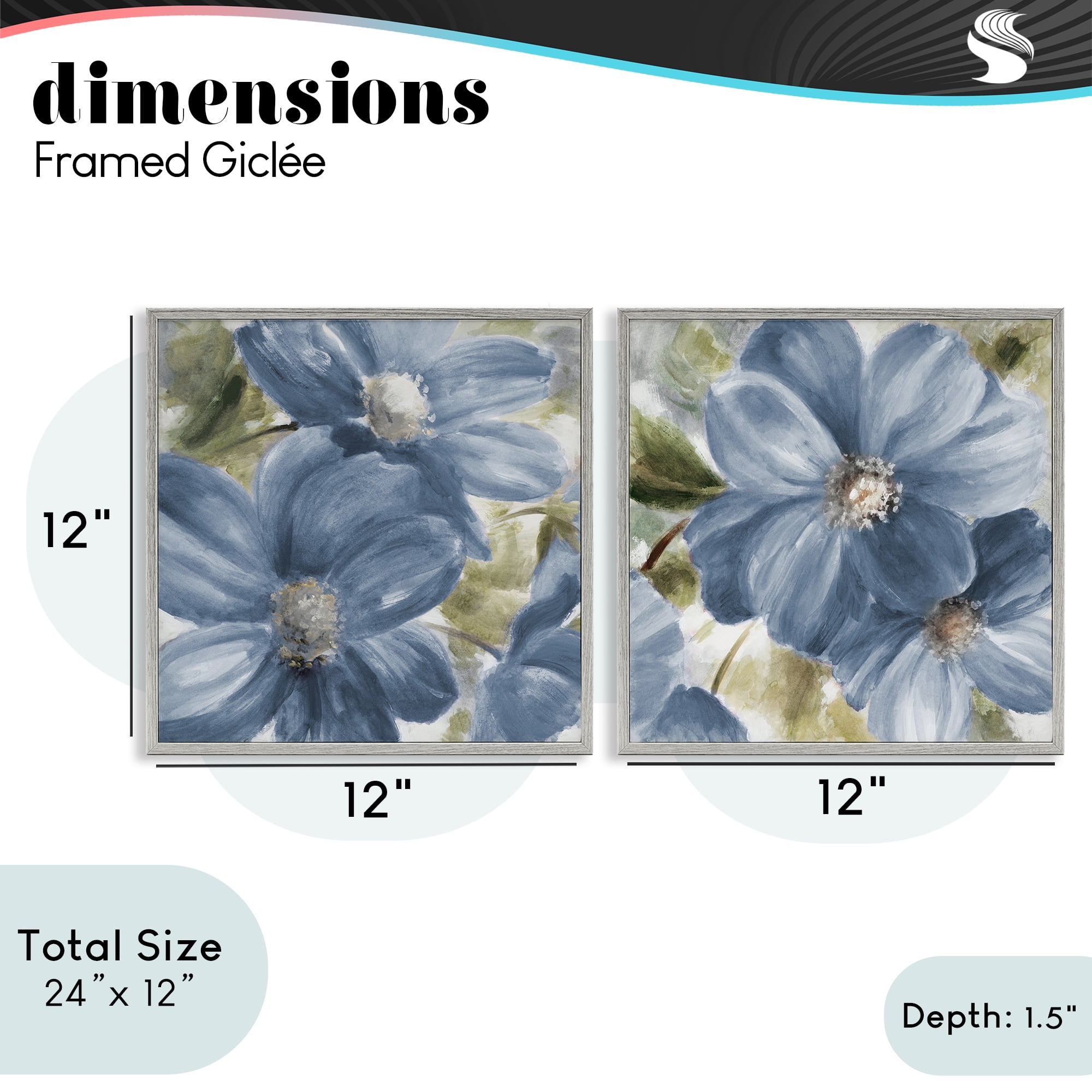 Stupell Industries Floral Walk in Beauty 2 Piece Gray Framed Giclee Art Set, design by Lanie Loreth