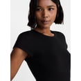 thumbnail image 3 of No Boundaries Crewneck Midi Dress with Short Sleeves, Women's XXS-XXL, 3 of 4