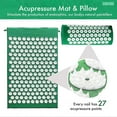 thumbnail image 2 of Tapis d'Acupression et Ensemble de Coussins (Vert avec Pointes Blanches), 2 of 5