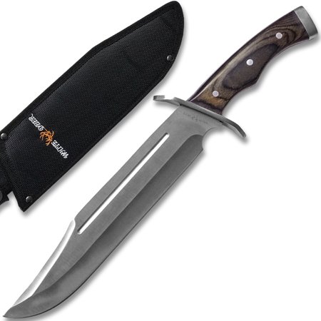 White Deer Full Tang SURVIVOR Bowie Fixed Blade Knife (Best Deer Cleaning Knife)