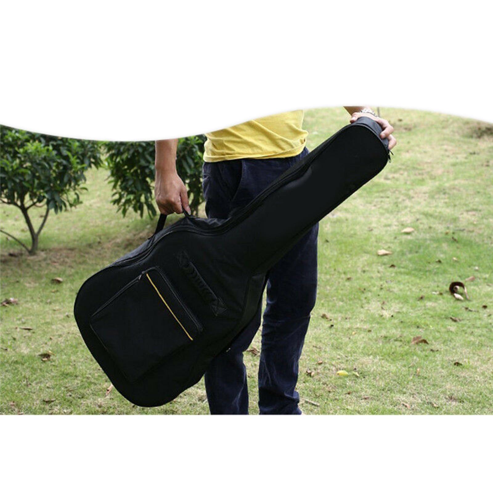 Housse De Transport Guitare Acoustique - Taille Standard (jusqu'à 104cm) - Nylon Oxford Rembourrée - Noir