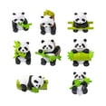 thumbnail image 3 of 8 Uds Panda Sunnimix con Estatua de bambú Adorno de jardín en Miniatura para Sala de Estar, 3 of 8