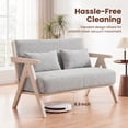 thumbnail image 6 of Costway Loveseat for Small Spaces - Soft Chenille Armchair with Throw Pillows, Gray, 6 of 10