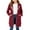 Wine, variant on Zip Up Long 𝗛oodie for Girls Double Zipper Fleece Jacket Tuni𝗰 Sweatshirts Fall Winter Fashion Clothes with Pockets