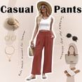 thumbnail image 6 of VDJ High Waist Wide Leg Pants for Women Summer Boho Fashion Cool Palazzo Pants Rustred Dress Pants Size XL, 6 of 9